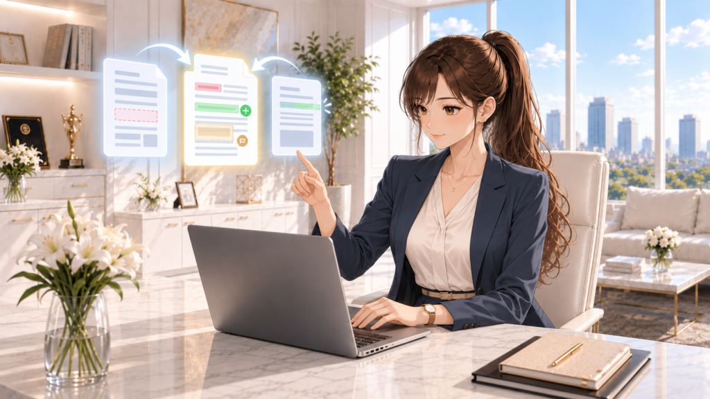 Word 文書比較で新旧ファイルの変更箇所を確認するRuri