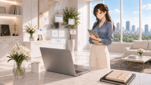 AI情報整理でWord・Excel・PDF・会議資料を1つのNotebookにまとめる女性経営者